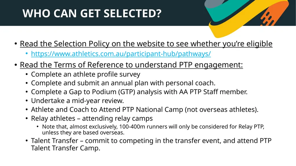 PATHWAYS TRANSITION PROGRAM 2025 WHAT IS PTP? - slide 10 of 14