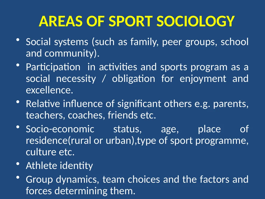 Sociological aspect of physical education Meaning - slide 5 of 9