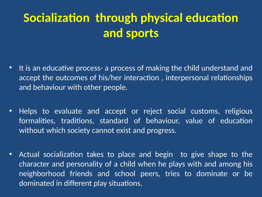 Sociological aspect of physical education Meaning - slide 8 of 9