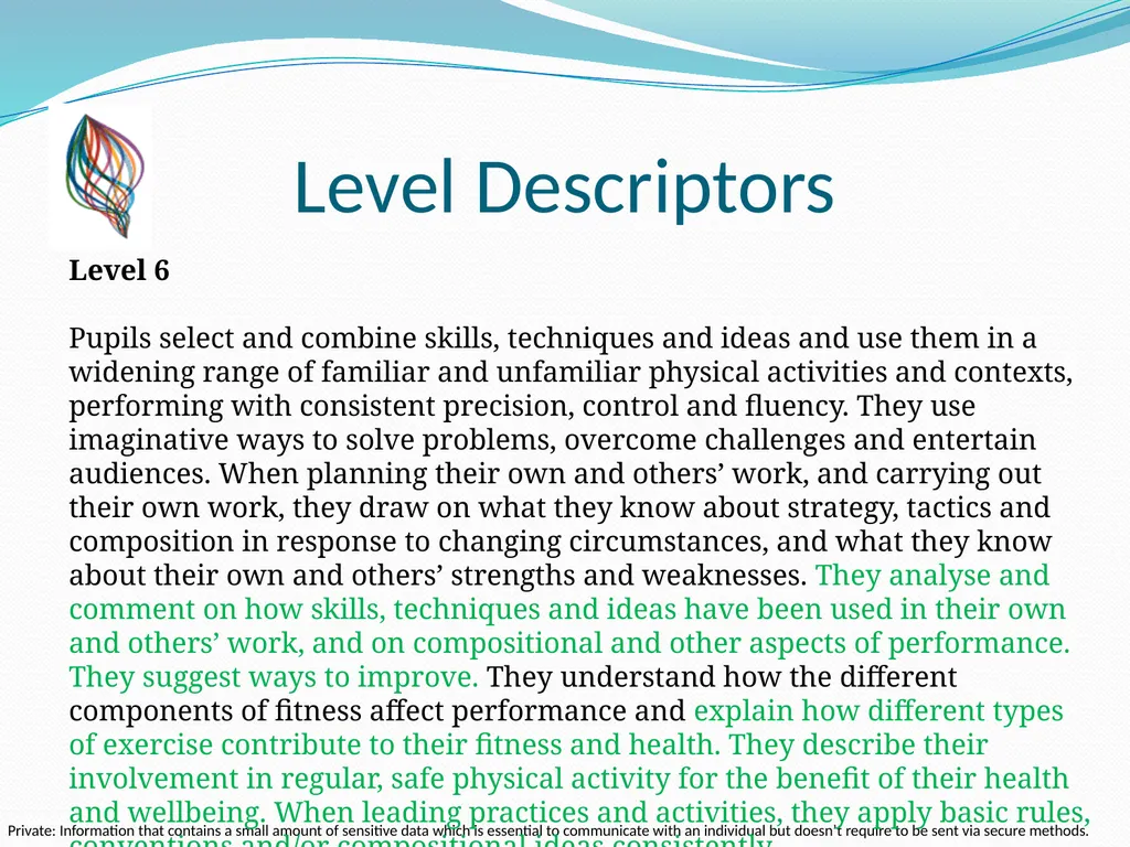 Literacy in Physical Education 29th May 2012 - slide 8 of 12