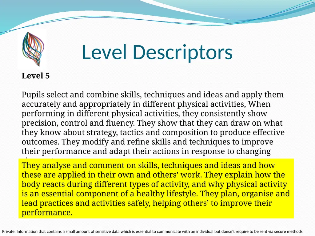 Literacy in Physical Education 29th May 2012 - slide 7 of 12