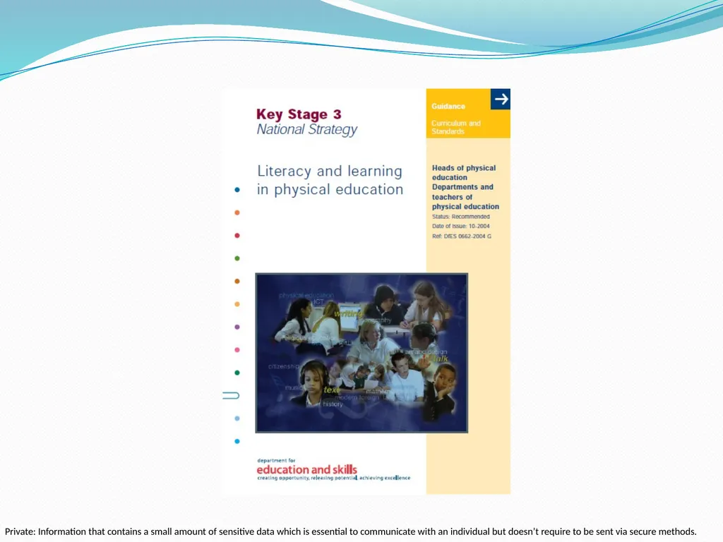 Literacy in Physical Education 29th May 2012 - slide 9 of 12