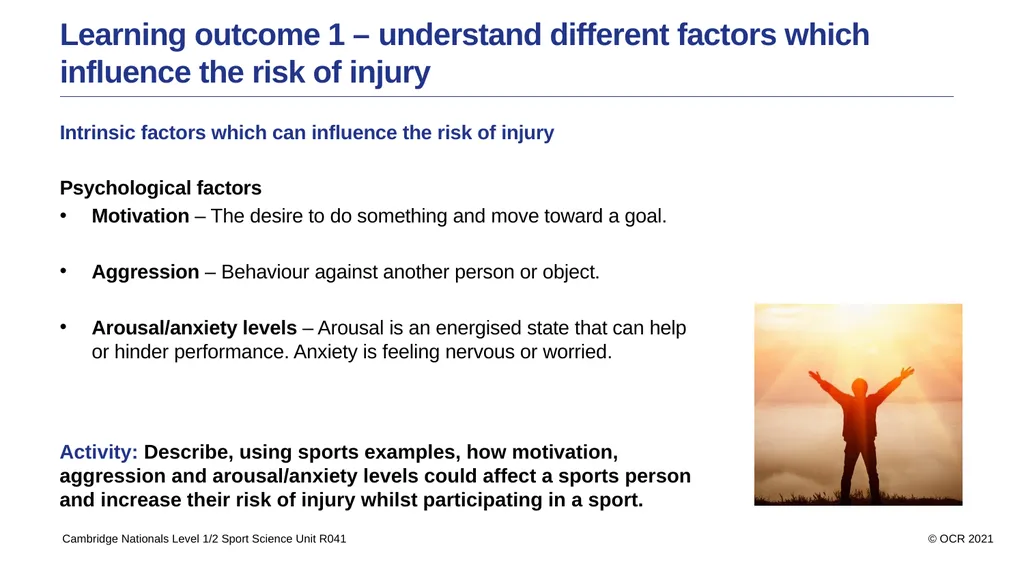 Sport Science Unit R041 – Reducing the risk of - slide 12 of 44