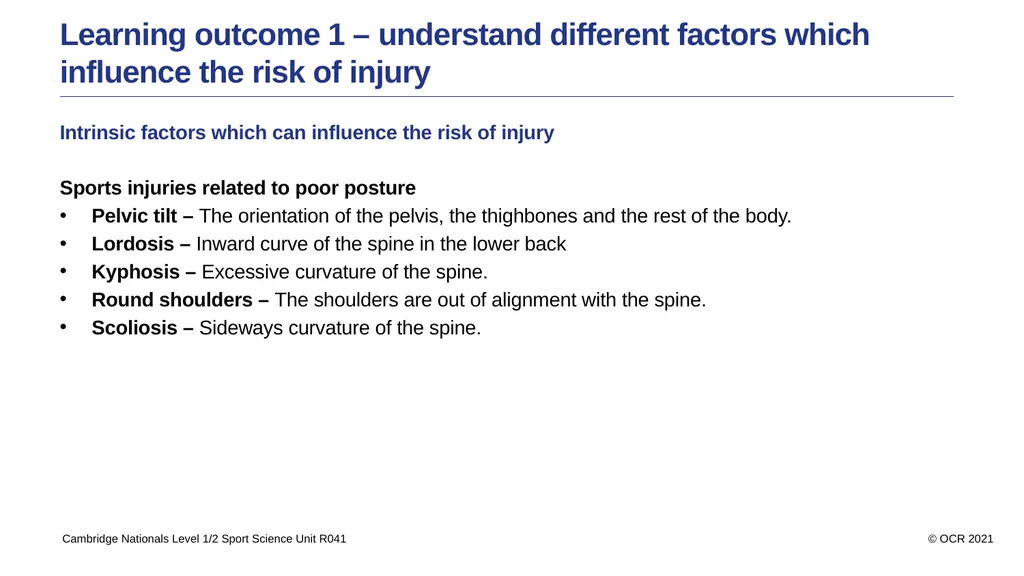Sport Science Unit R041 – Reducing the risk of - slide 15 of 44