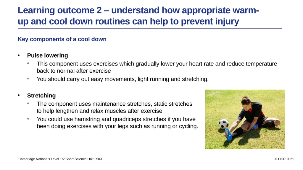 Sport Science Unit R041 – Reducing the risk of - slide 22 of 44