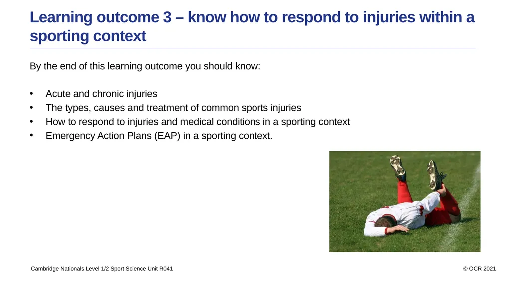 Sport Science Unit R041 – Reducing the risk of - slide 25 of 44