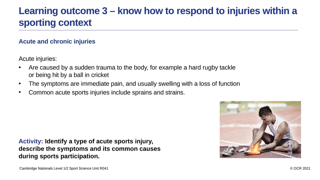 Sport Science Unit R041 – Reducing the risk of - slide 26 of 44