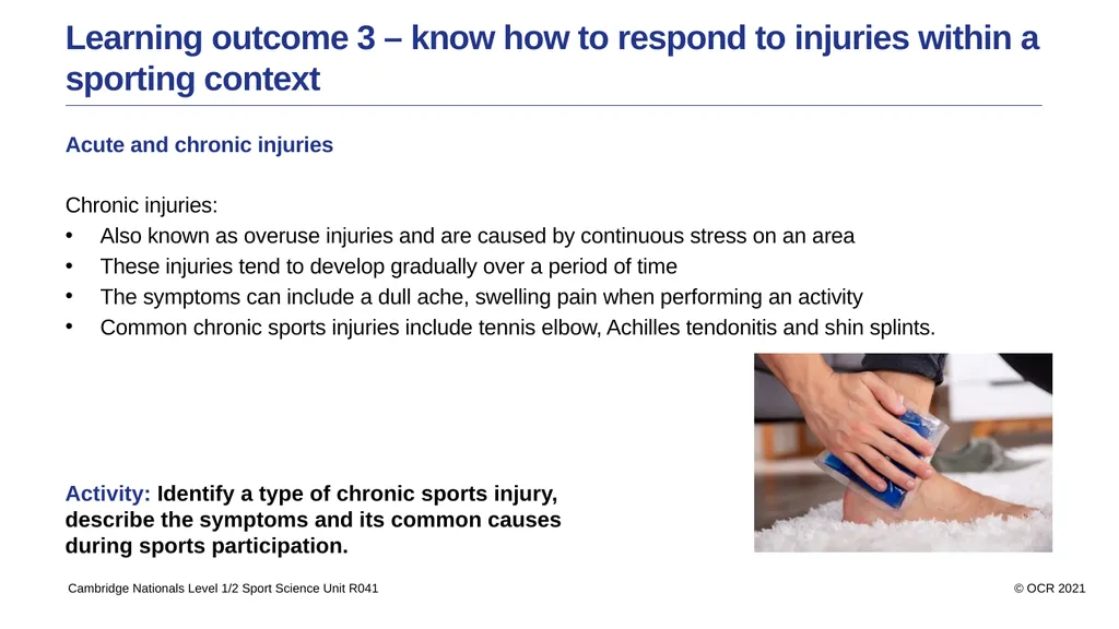Sport Science Unit R041 – Reducing the risk of - slide 27 of 44