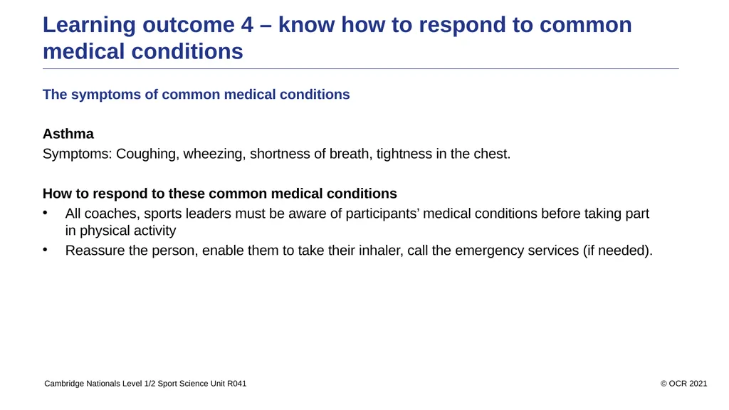 Sport Science Unit R041 – Reducing the risk of - slide 38 of 44