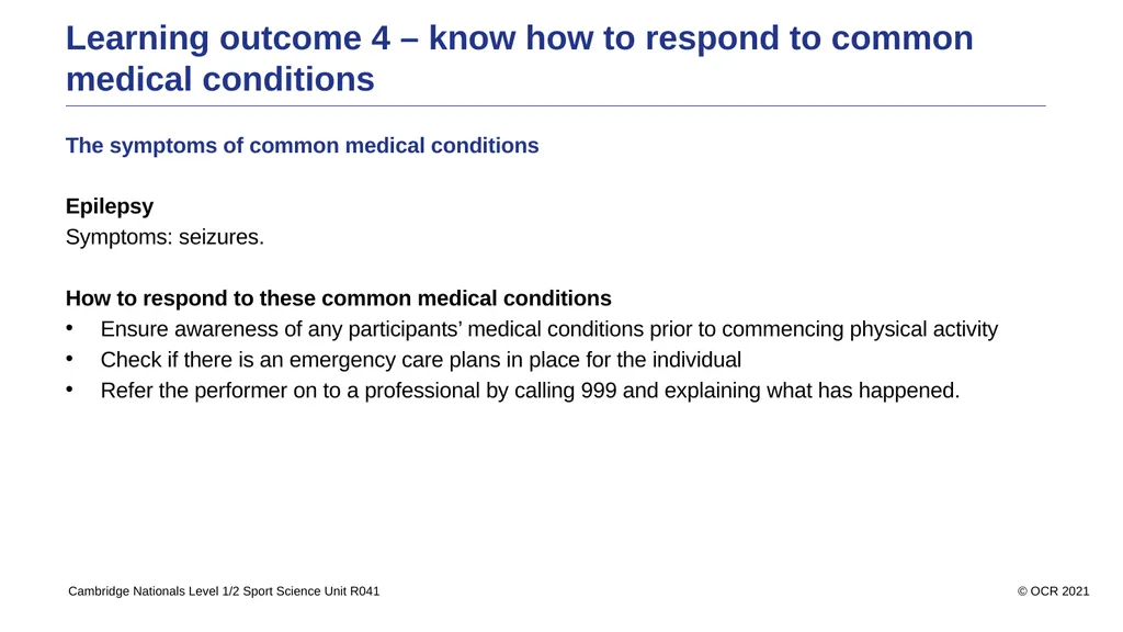 Sport Science Unit R041 – Reducing the risk of - slide 40 of 44