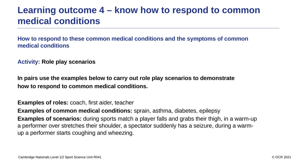 Sport Science Unit R041 – Reducing the risk of - slide 41 of 44
