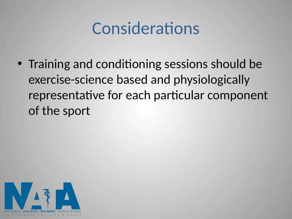 Acclimatization, Conditioning and Transition - slide 7 of 11