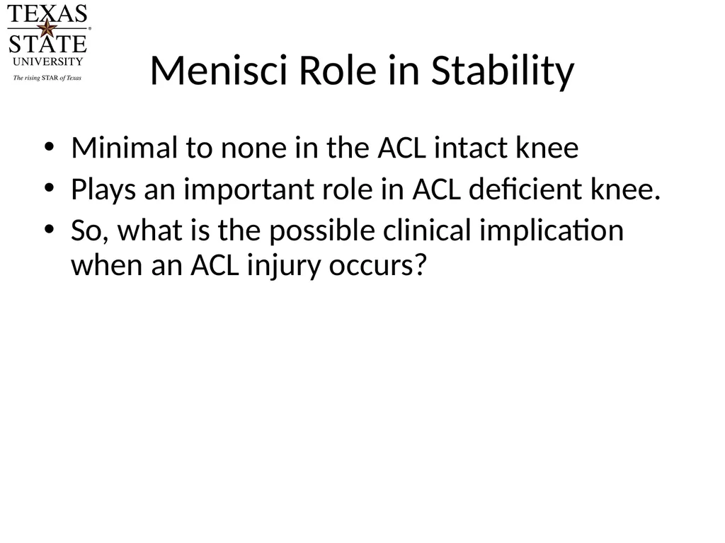 Knee Biomechanics Joint Positions Resting position - slide 20 of 20