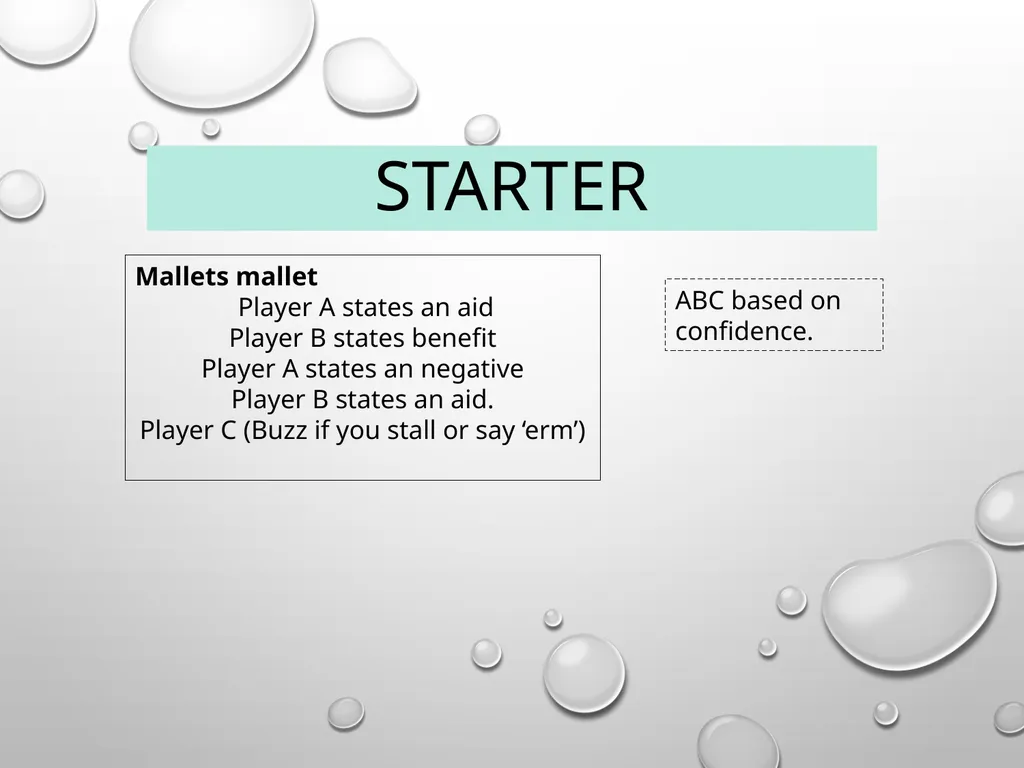 starter Mallets mallet Player A states an aid