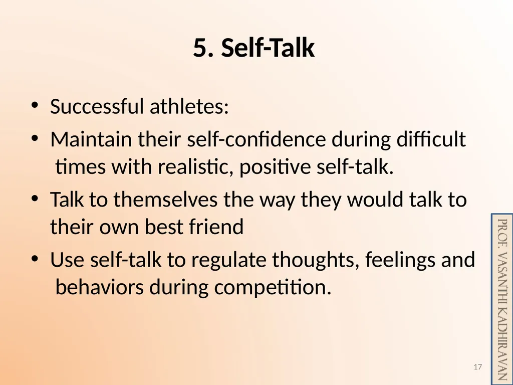 Psychological Skill Training for Enhancing Sports - slide 17 of 29