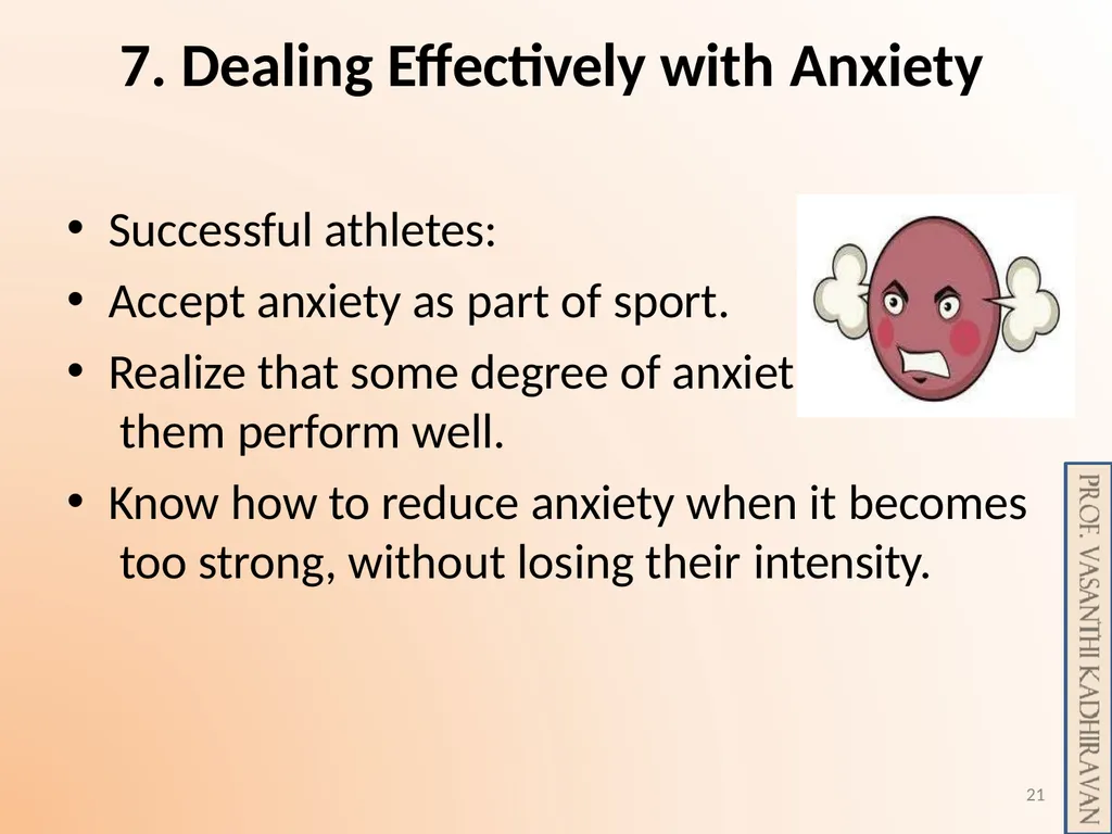 Psychological Skill Training for Enhancing Sports - slide 21 of 29