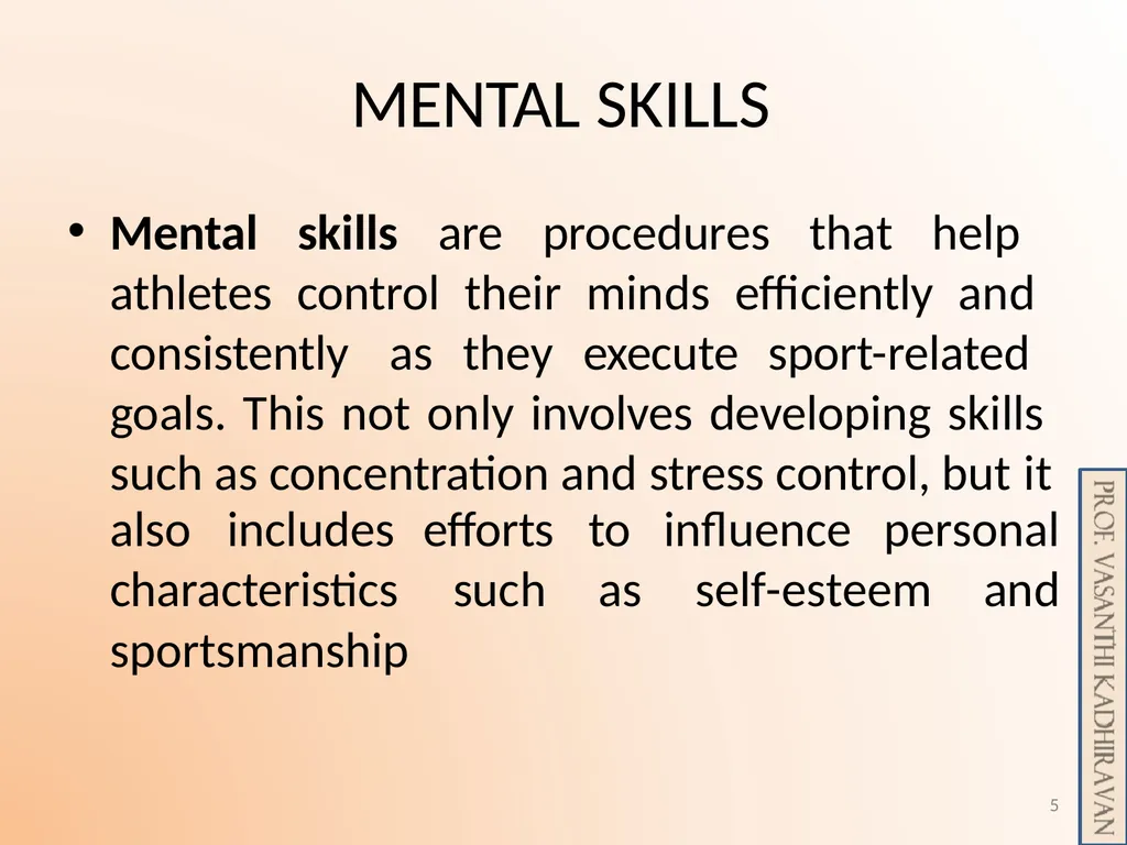 Psychological Skill Training for Enhancing Sports - slide 5 of 29
