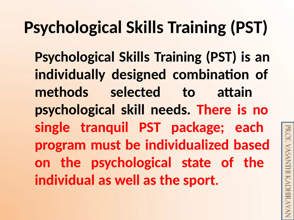 Psychological Skill Training for Enhancing Sports - slide 3 of 29