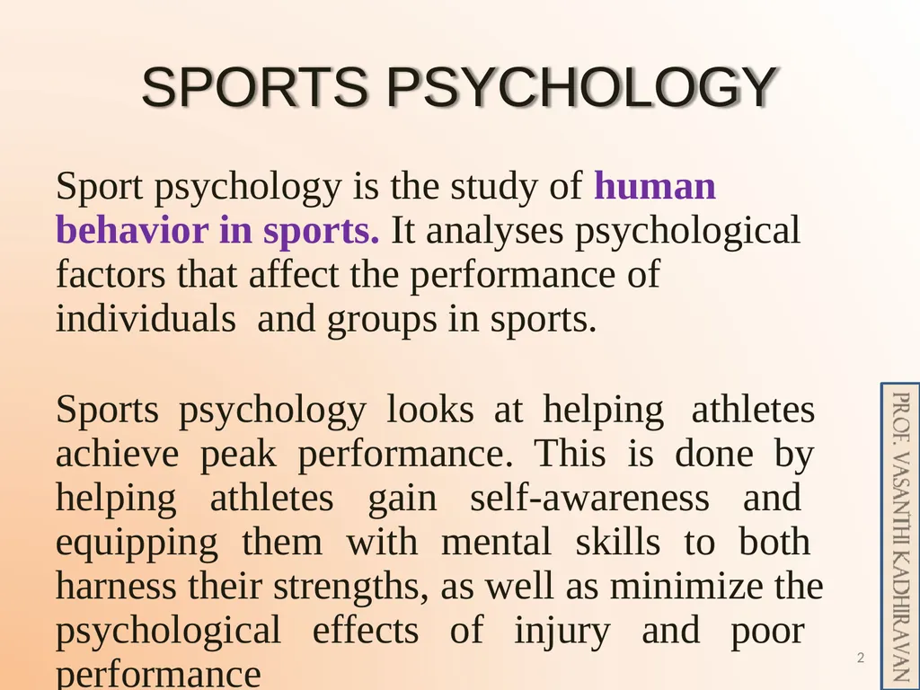 Psychological Skill Training for Enhancing Sports - slide 2 of 29