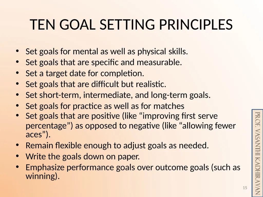 Psychological Skill Training for Enhancing Sports - slide 15 of 29