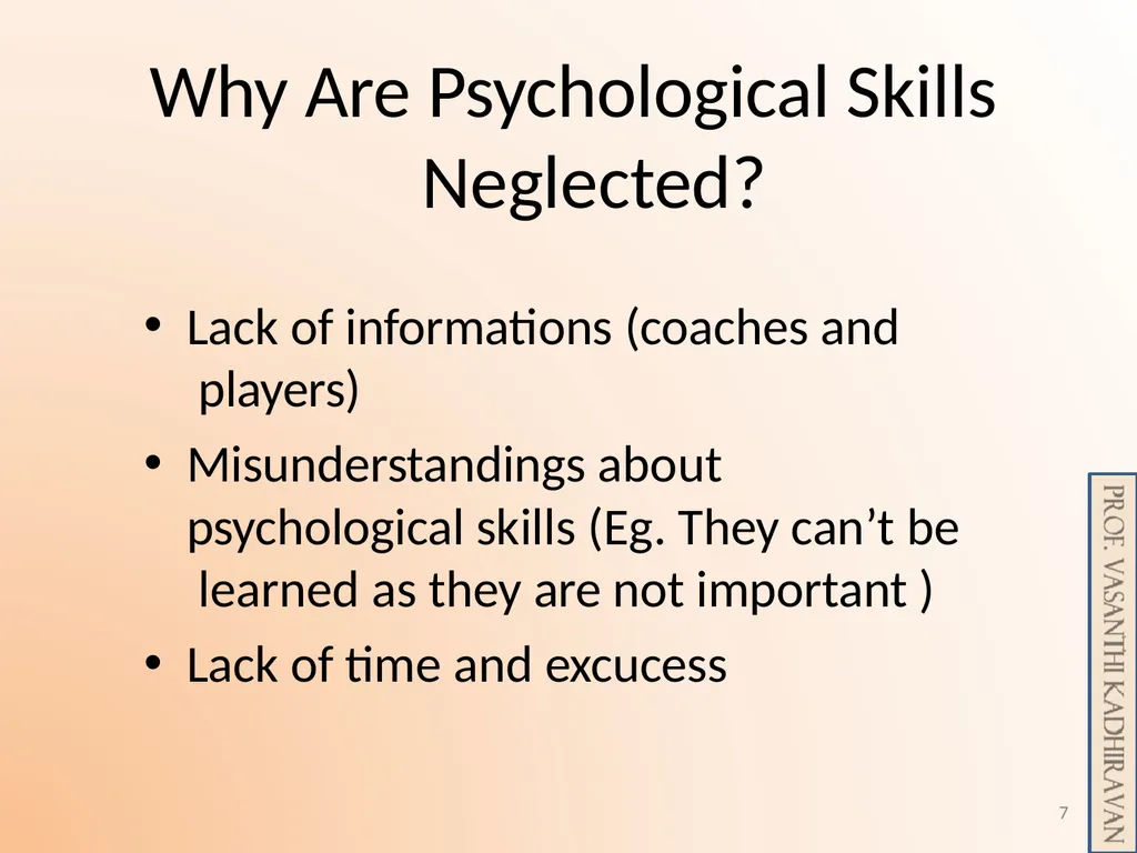 Psychological Skill Training for Enhancing Sports - slide 7 of 29