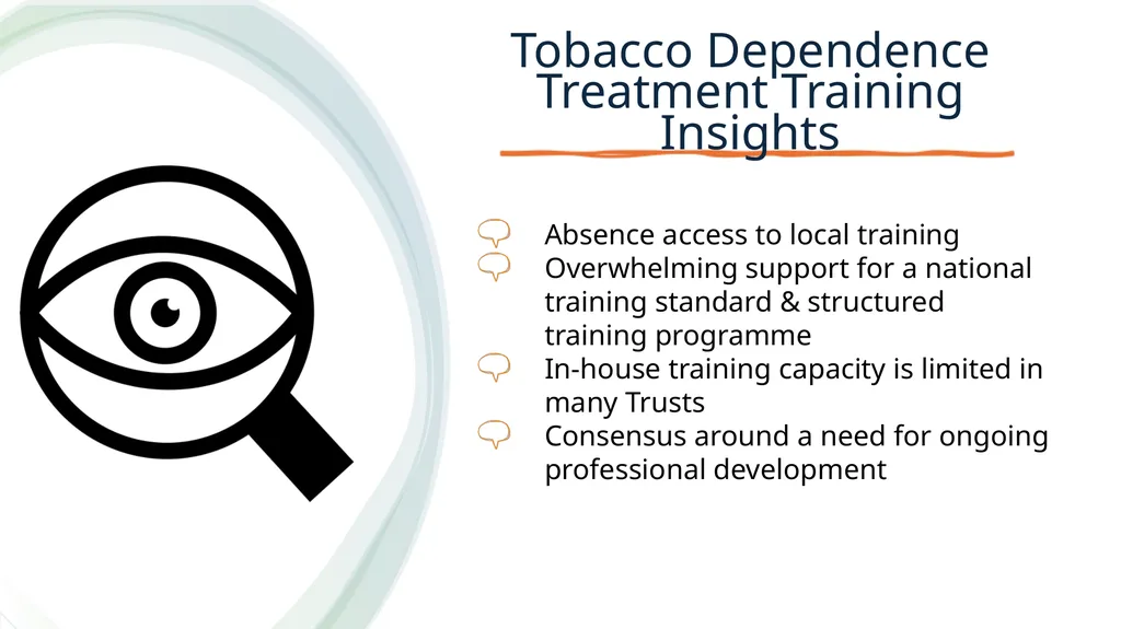 Developing a training plan for Tobacco Dependence - slide 2 of 8
