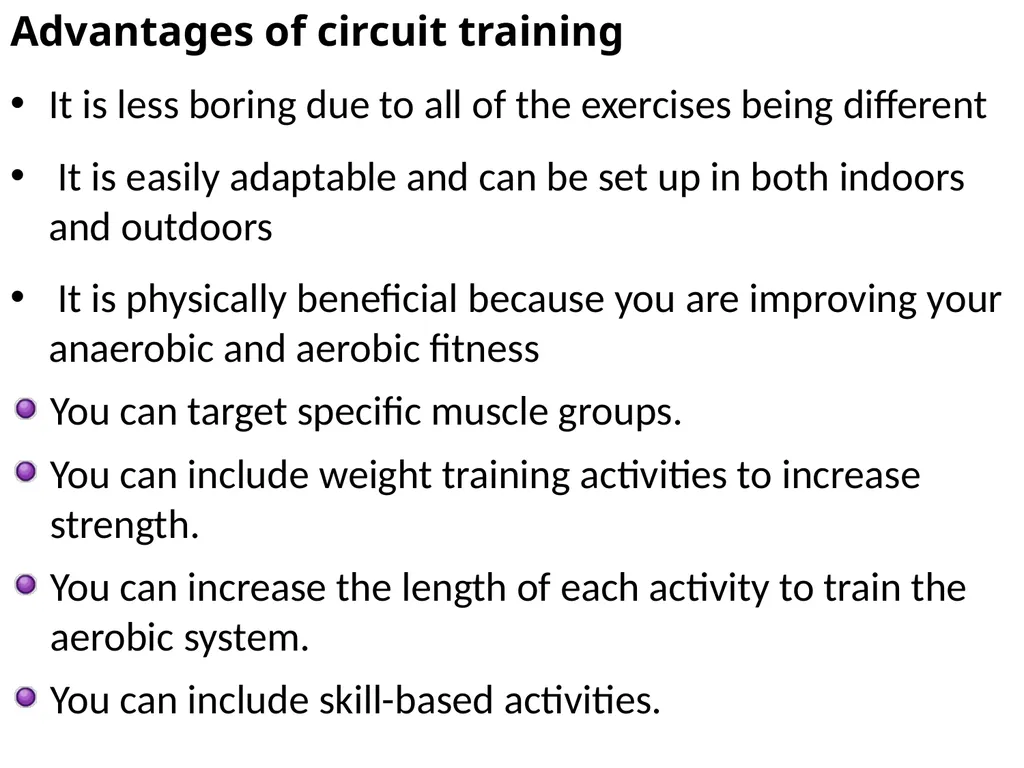 TRAINING METHOD TRAINING METHOD: Circuit Training - slide 8 of 24