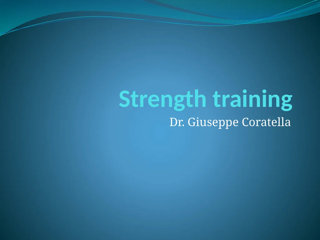 Strength training Dr. Giuseppe Coratella Peak - slide 1 of 6