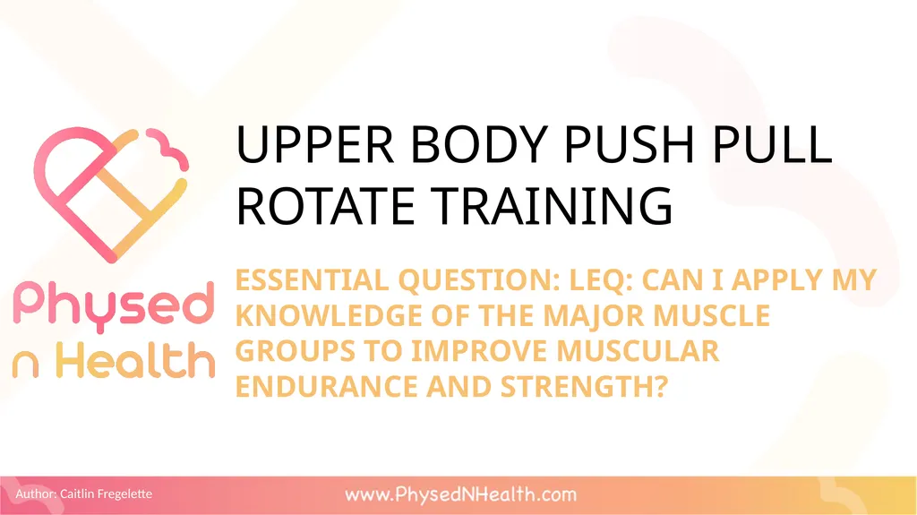 PERSONAL STRENGTH TRAINING PLAN LEQ: Can I apply - slide 24 of 34