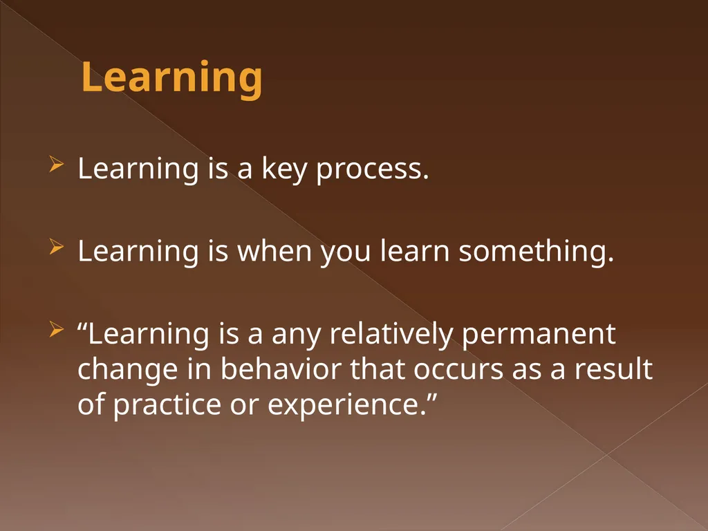 Classical Conditioning Learning Learning is a key - slide 2 of 30