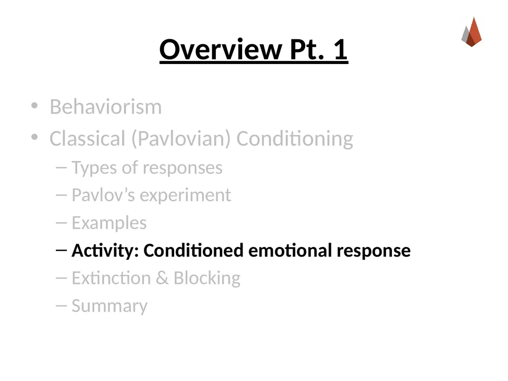 Conditioning and Learning [Professor Name] [Class - slide 12 of 42
