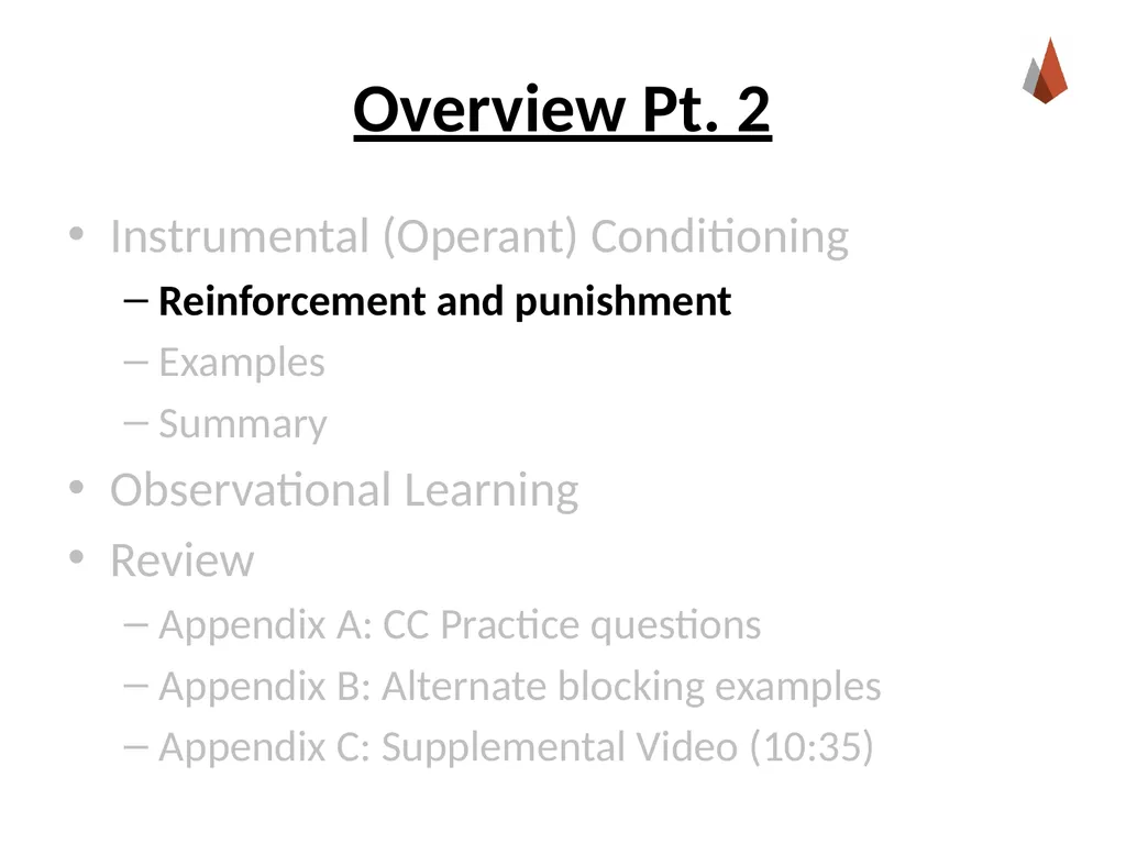Conditioning and Learning [Professor Name] [Class - slide 23 of 42