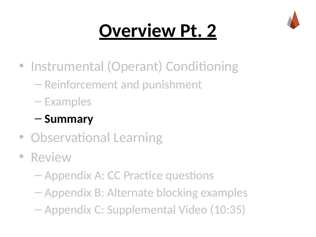 Conditioning and Learning [Professor Name] [Class - slide 27 of 42