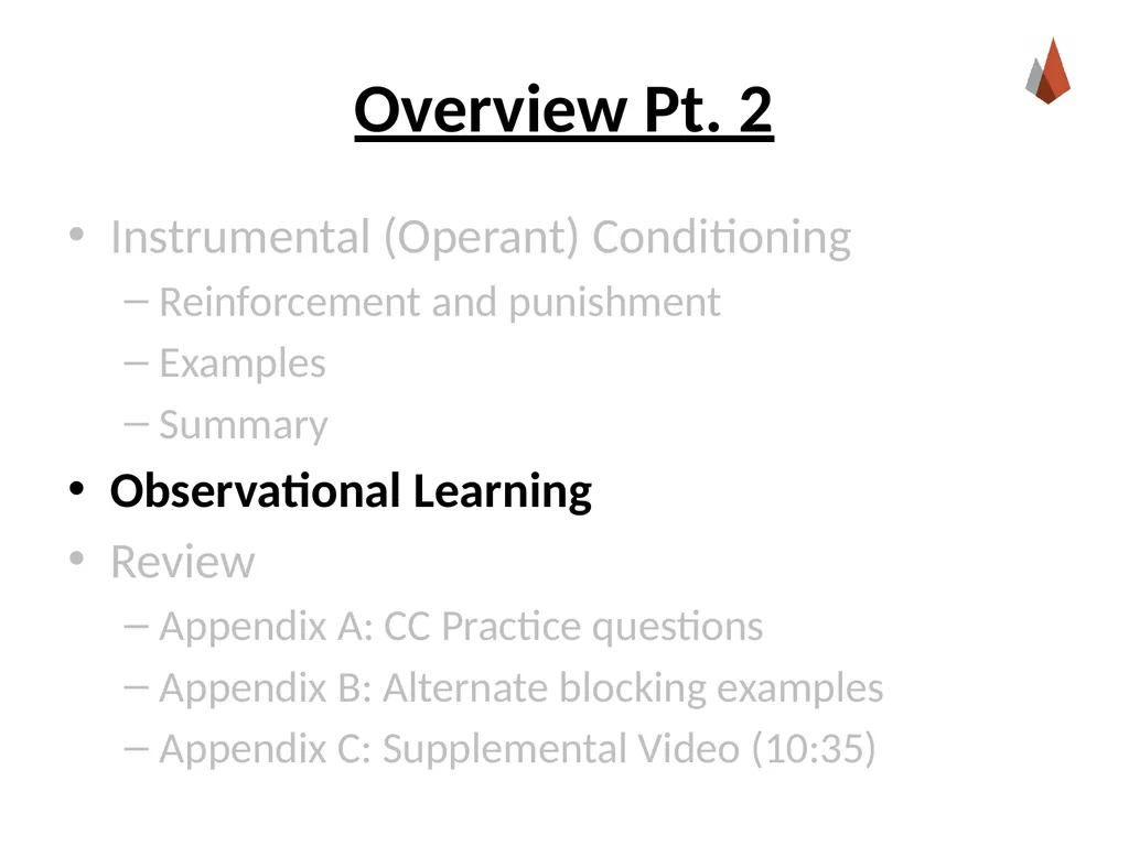 Conditioning and Learning [Professor Name] [Class - slide 29 of 42