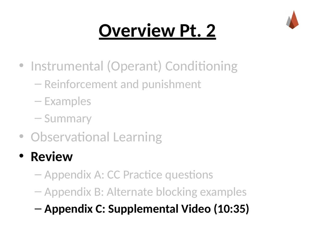 Conditioning and Learning [Professor Name] [Class - slide 40 of 42