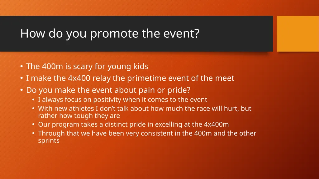 400m and 4x400m Training How to create an - slide 5 of 34