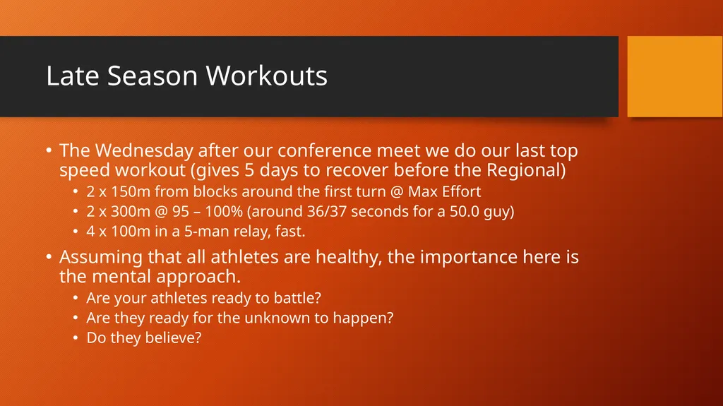 400m and 4x400m Training How to create an - slide 33 of 34