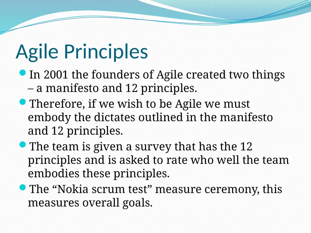 Measuring Agility How Agile Are You? Larry Apke - slide 7 of 12