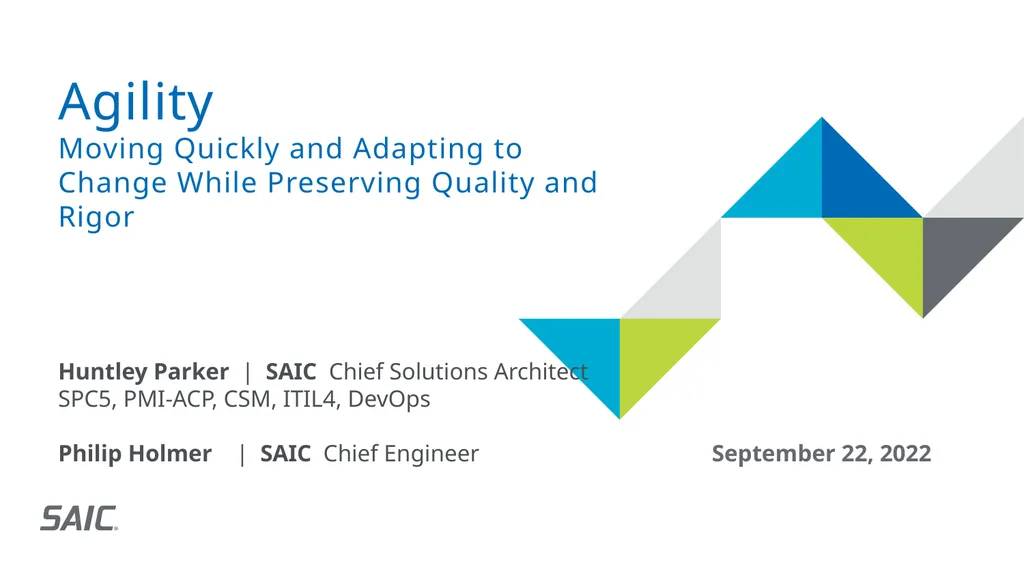 Agility Moving Quickly and Adapting to Change - slide 1 of 19