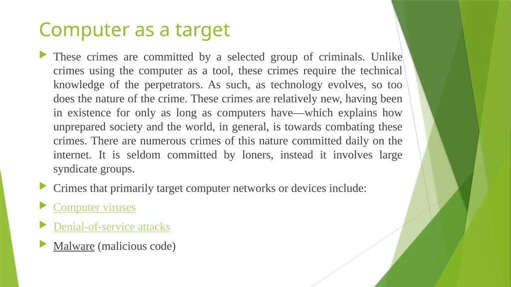 Topic : Cybercrime Ravinder Kumar Mehra AP-CSE - slide 4 of 18