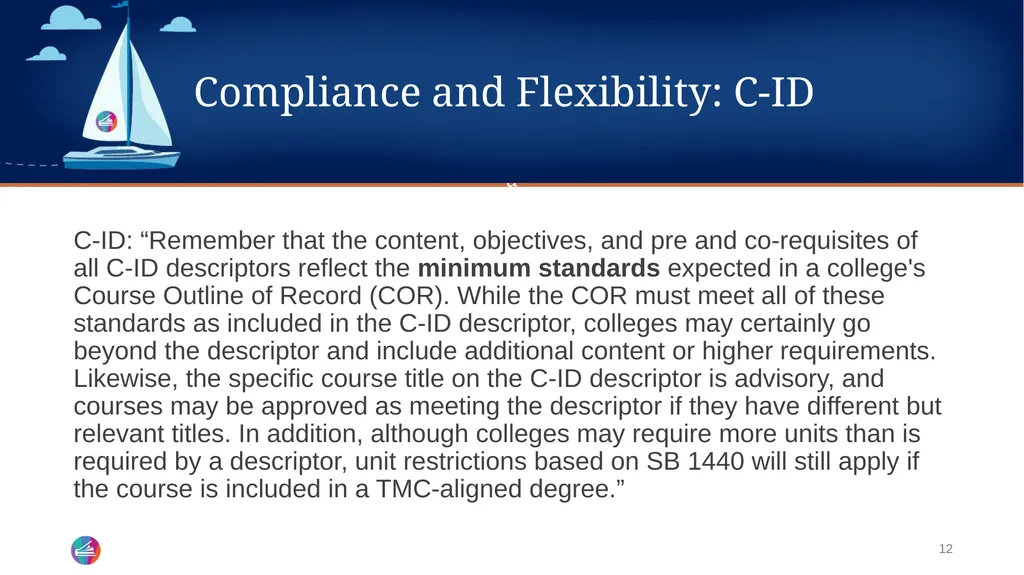 Balancing Flexibility and Compliance in the COR - slide 12 of 17