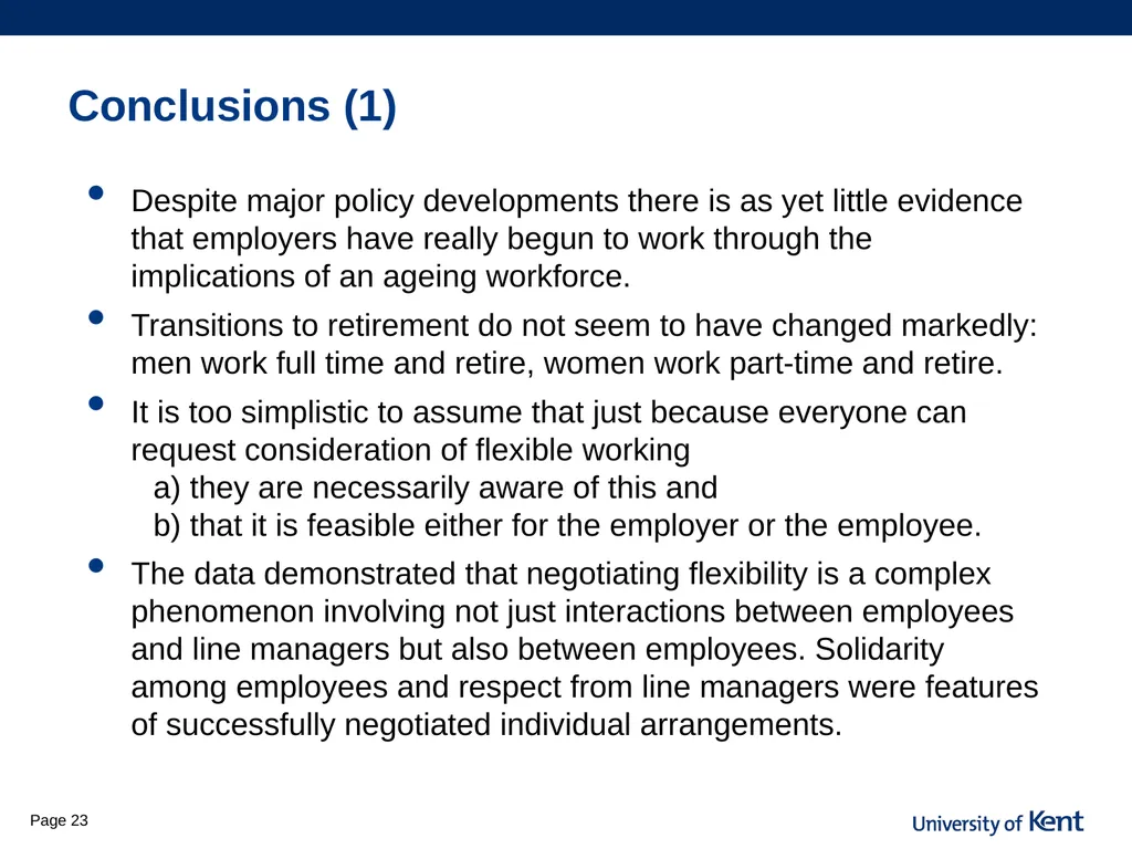 Is flexibility the answer? Older workers access to - slide 23 of 26