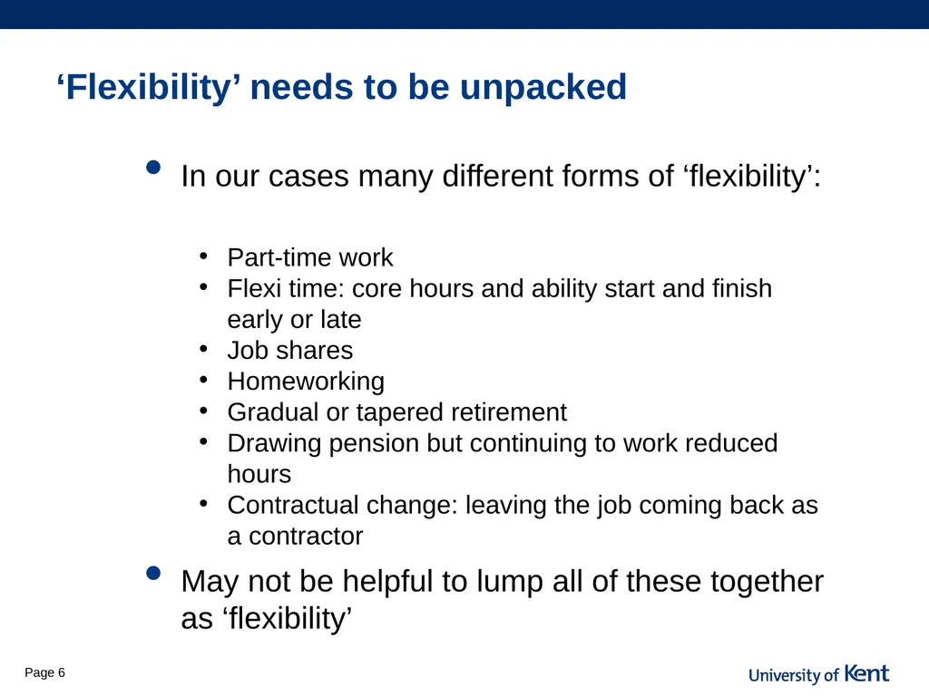 Is flexibility the answer? Older workers access to - slide 6 of 26