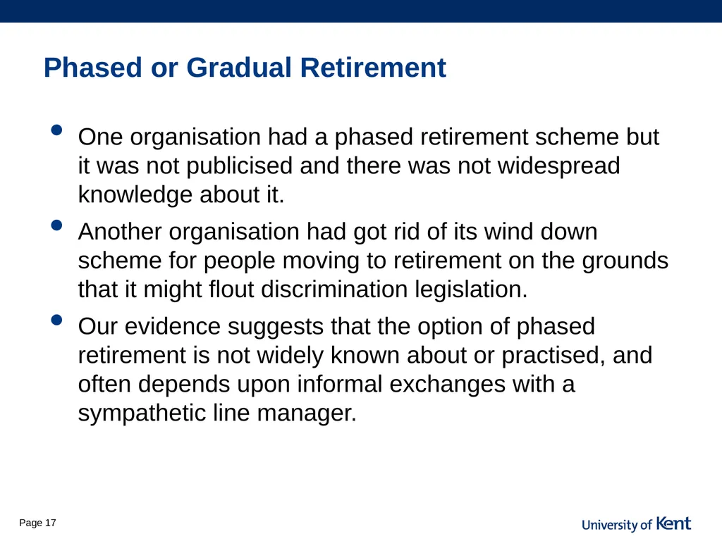 Is flexibility the answer? Older workers access to - slide 17 of 26