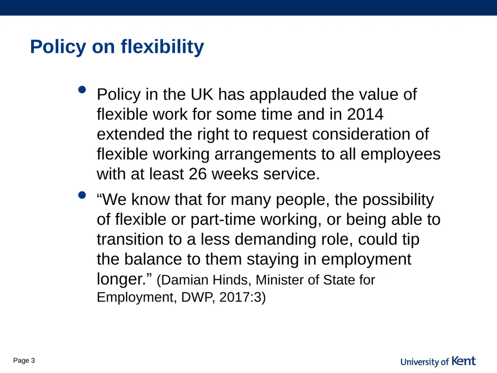 Is flexibility the answer? Older workers access to - slide 3 of 26