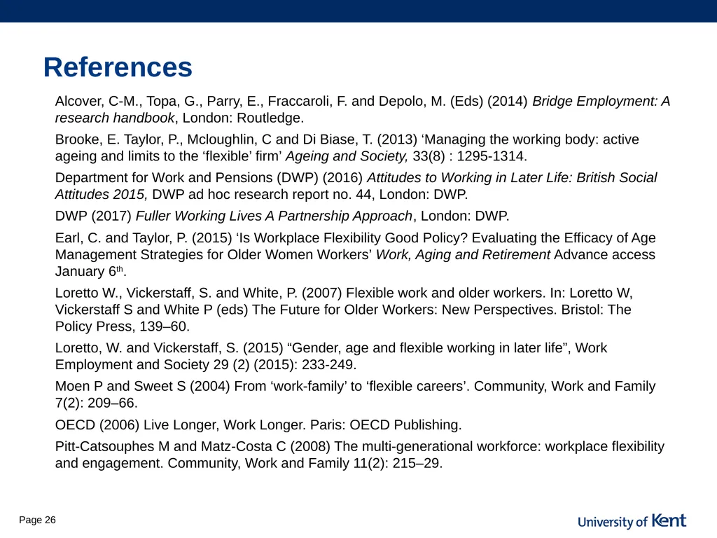 Is flexibility the answer? Older workers access to - slide 26 of 26