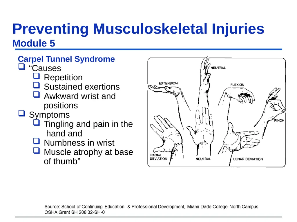 Preventing Musculoskeletal Injuries Module 5 - slide 32 of 48