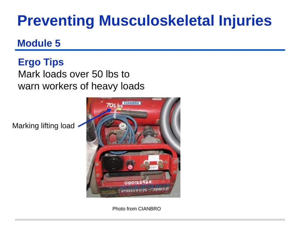 Preventing Musculoskeletal Injuries Module 5 - slide 39 of 48