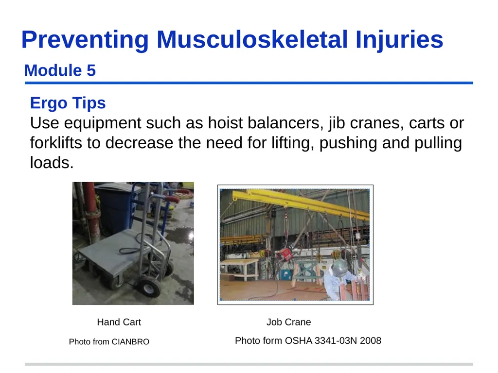 Preventing Musculoskeletal Injuries Module 5 - slide 40 of 48