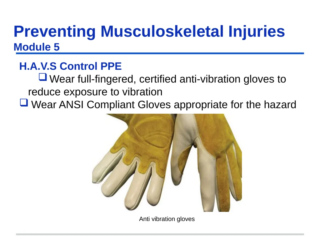 Preventing Musculoskeletal Injuries Module 5 - slide 30 of 48